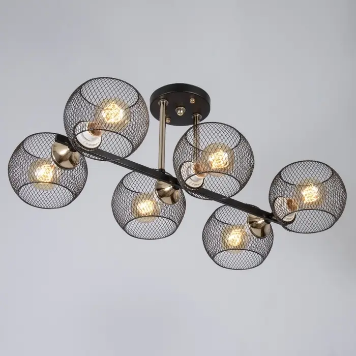 Светильник потолочный BayerLux &laquo;Эстэт&raquo;, люстра 6хЕ27, 40 Вт, чёрный, 58&times;36&times;23.5 см