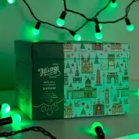 Гирлянда &laquo;Нить&raquo; 20 м с насадками &laquo;Шарики 1.5 см&raquo;, IP44, тёмная нить, 200 LED, свечение зелёное, 8 режимов, 220 В