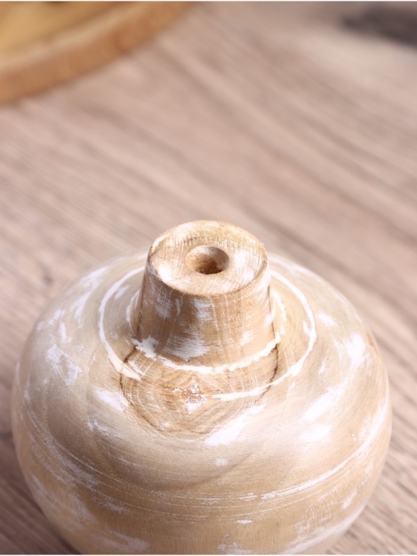 Ваза "Антика" дерево Джати, 10х10х9 см, цв. бежевый