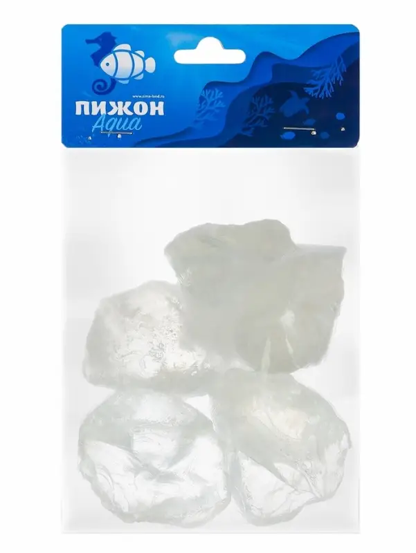 Декоративные камни для аквариума, 3-5 см, 500 г, необработанные, стекло, прозрачные