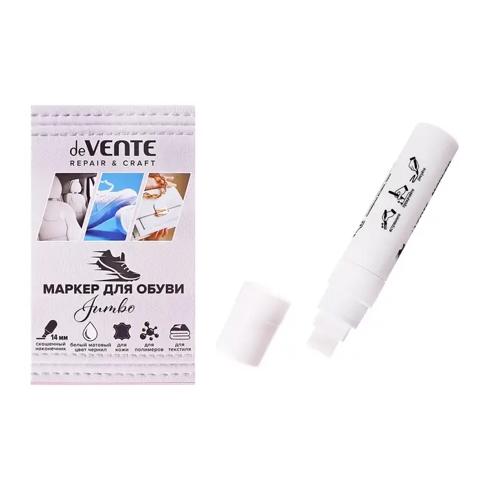 Маркер для кожи deVENTE. Master Jumbo, линия 14 мм, белый матовый