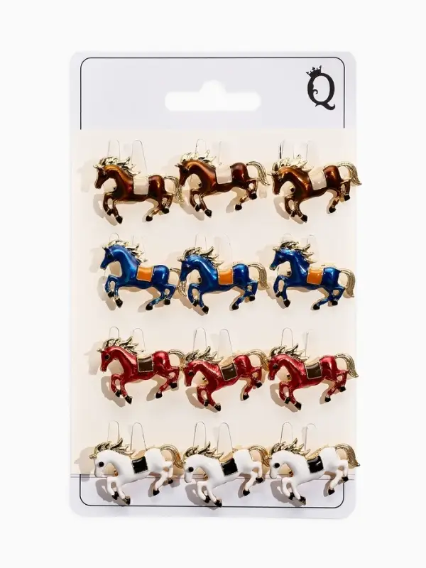 Брошь "Лошадь" малая, скакун, МИКС в золоте (неделимая фасовка 12 шт. цена за шт.)