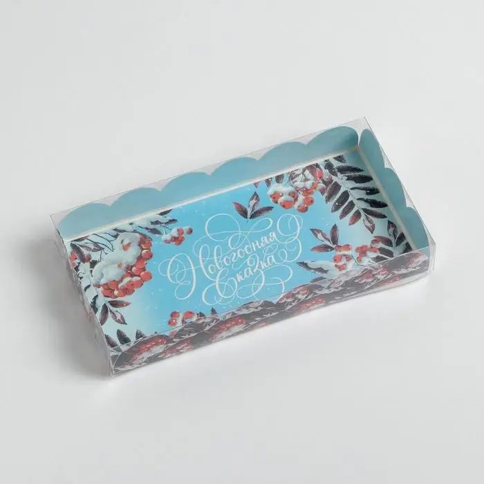 Коробка для кондитерских изделий с пластиковой крышкой &laquo;Смородина&raquo;, 10.5 х 21 х 3 см