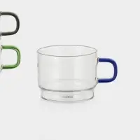 Набор кружек Доляна &laquo;Квартет&raquo;, 4 шт., 250 мл. на металлической подставке, стекло, прозрачный