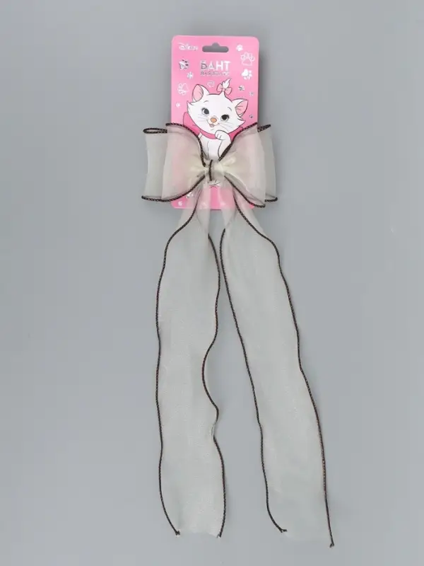 Бант для волос на заколке шоколадный, Коты аристократы Бант для волос на заколке шоколадный, Коты аристократы