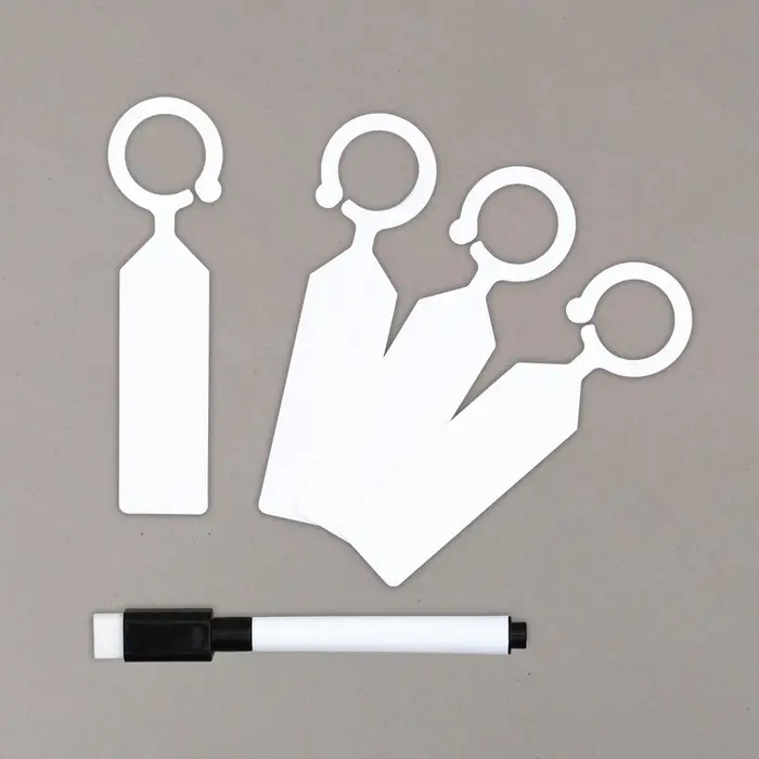 Бирки садовые, для маркировки растений, 10.5 см, набор 20 шт., маркер, пластик, белые, Greengo