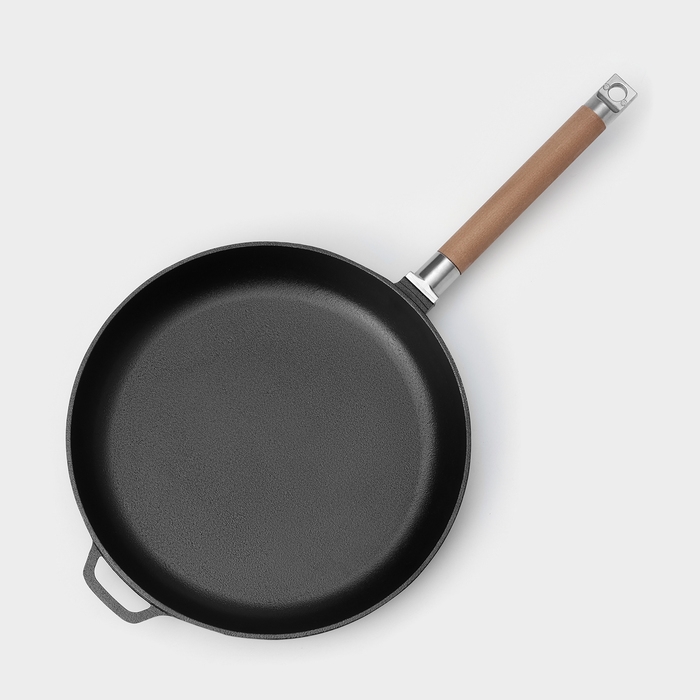 Сковорода чугунная высокая Wild Kitchen, d=28 см, h=9,8 см, съёмная ручка, индукция Сковорода чугунная высокая Wild Kitchen, d=28 см, h=9,8 см, съёмная ручка, индукция