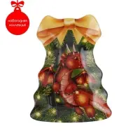 Блюдо стеклянное сервировочное Доляна &laquo;Ёлочка с бантом. Дракоша&raquo;, 21&times;16 см