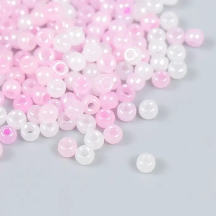 Бисер стекло 6/0  Бисер стекло 6/0 "Розовый меланж" 10 гр