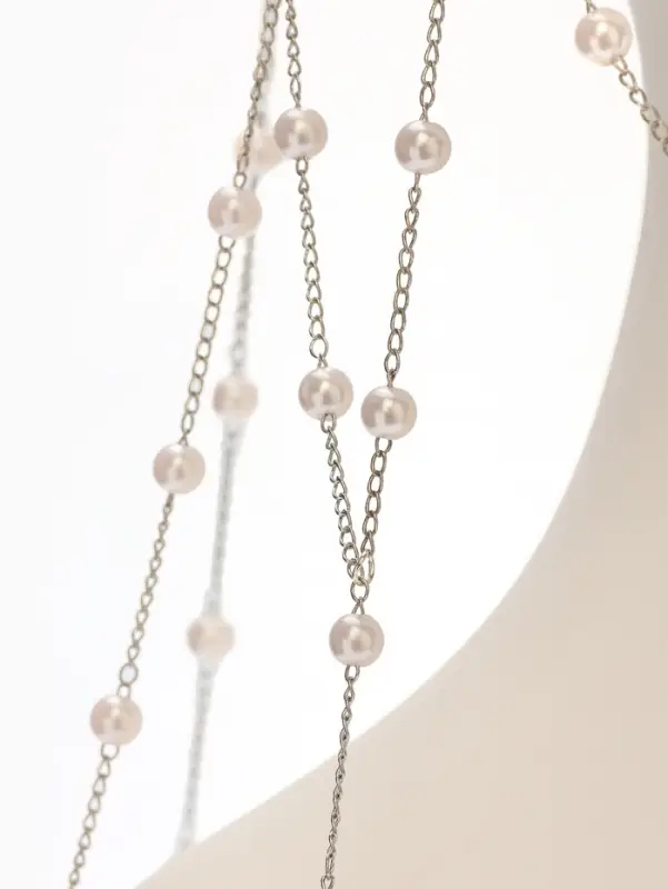 Украшение для волос «Паутина», с бусинами, 55 см, белое в серебре Украшение для волос «Паутина», с бусинами, 55 см, белое в серебре