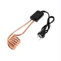 Электрокипятильник LEK 06, 1500 Вт, спираль пружина, индикатор, 28&times;6 см, 220 В, чёрный