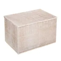 Кофр для хранения с крышкой тм VETTA ЛЁН, полиэстер, 38х24х24см, бежевый