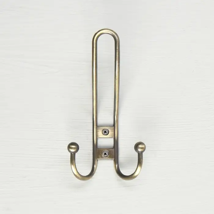 Крючок мебельный ТУНДРА TKT002, трехрожковый, бронза