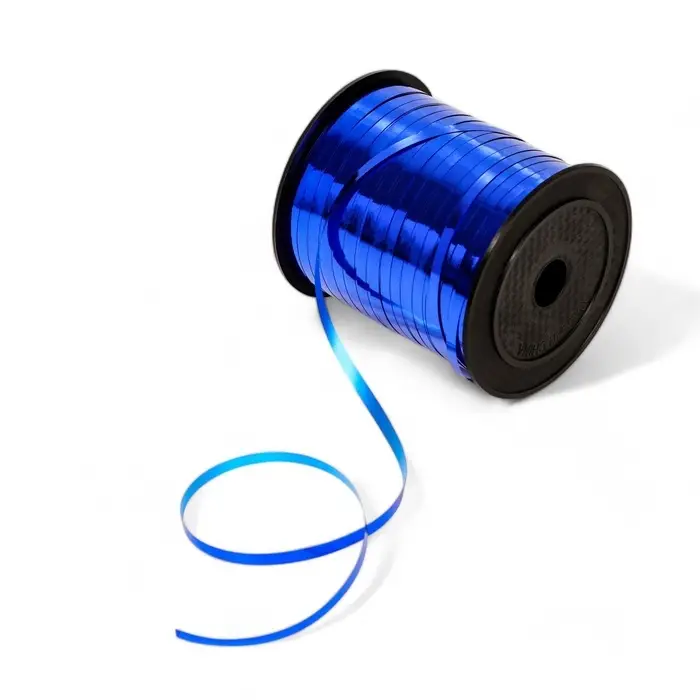 Лента для декора и подарков, синий, металлизированная, 0.5 см &times; 250 м