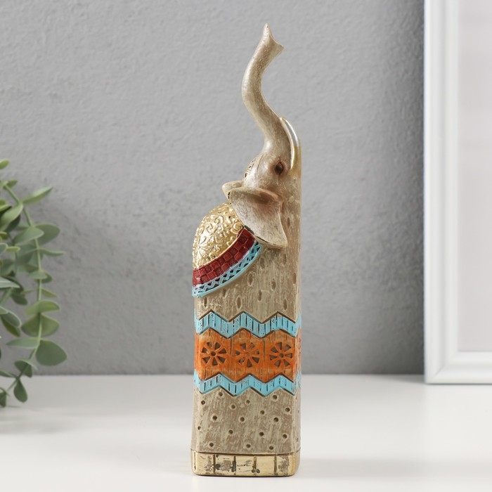 Сувенир полистоун Сувенир полистоун "Серый слон с хоботом вверх" 4,4х5,2х22 см