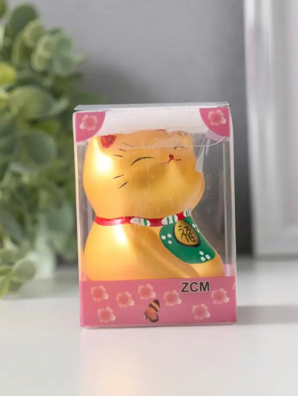 Сувенир керамика "Котик Манэки-нэко золотой" 5,3х7,3х6 см