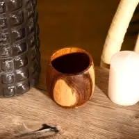 Стакан, 8×8×8 см, тиковое дерево