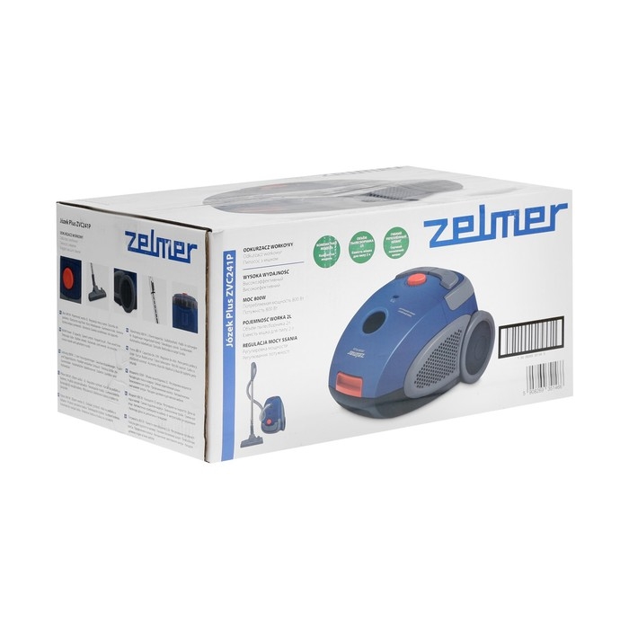 Пылесос Zelmer ZVC241P, 900/800 Вт, 2 л, сине-оранжевый Пылесос Zelmer ZVC241P, 900/800 Вт, 2 л, сине-оранжевый