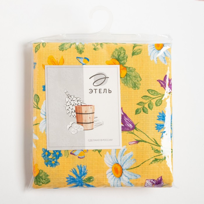 Простыня для бани Простыня для бани "Русское поле" 145х 180 см, хлопок вафельное полотно