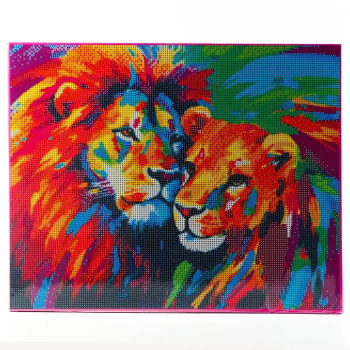 Алмазная мозаика с полным заполнением на холсте с подрамником «Львы», 40 х 50 см Алмазная мозаика с полным заполнением на холсте с подрамником «Львы», 40 х 50 см
