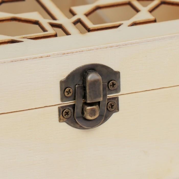 Шкатулка для росписи дерево с делениями Шкатулка для росписи дерево с делениями "Сплетённые квадраты" 7х22,8х20,8 см