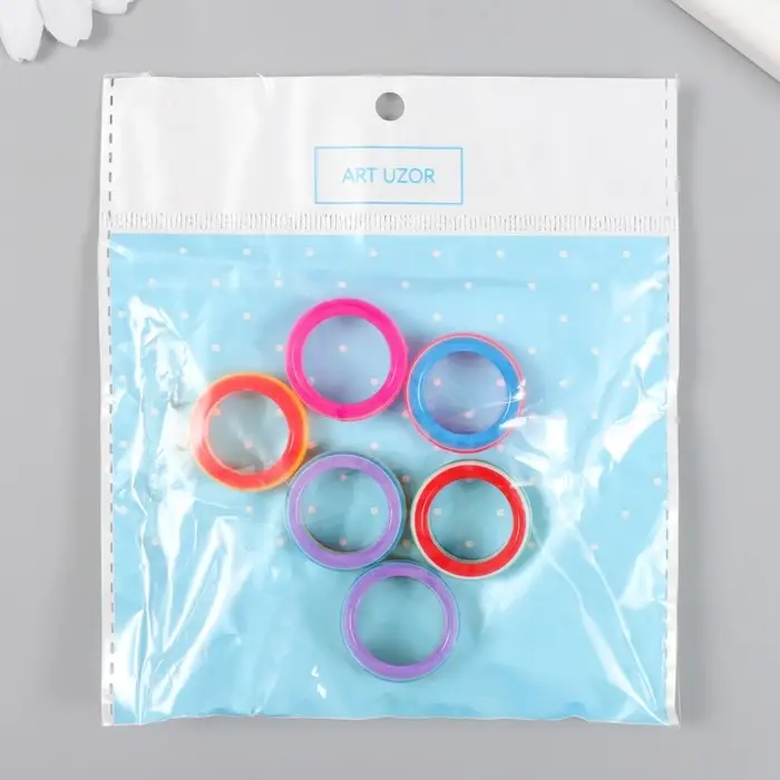 Бусина для творчества пластик «Радужное кольцо», 1×2.4×2.4 см, МИКС Бусина для творчества пластик «Радужное кольцо», 1×2.4×2.4 см, МИКС