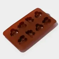 Форма для шоколада Доляна &laquo;Насекомые&raquo;, силикон, 22&times;11.5&times;2 см, 8 ячеек, коричневая