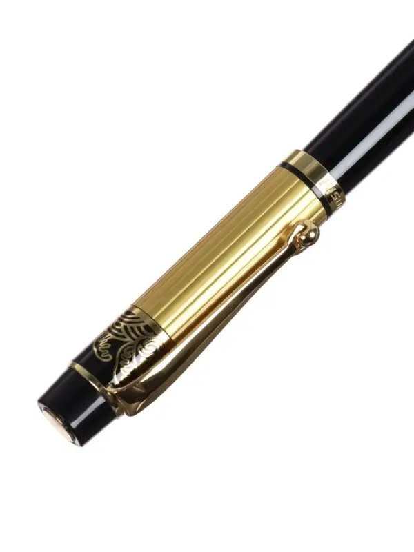 Ручка подарочная Calligrata, шариковая, в футляре кожзам, корпус чёрный с золотым