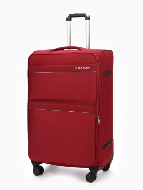 Чемодан на колёсах TEXTURA, кодовый замок, с увеличением, 47&times;30&times;78 см, 28", красный