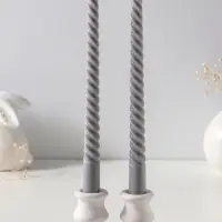 Набор свечей витых 25 см, 2 шт., 57 г, 5 ч, серый