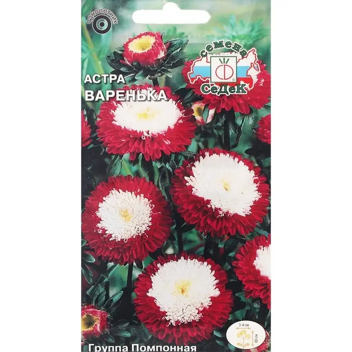 Семена Цветов Астра  Семена Цветов Астра "Варенька "0.2 г