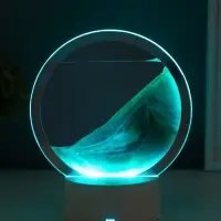 Светильник настольный СТАРТ Sands, LED, 10 Вт, USB, 16&times;16&times;20 см, 3хAA, зелёный