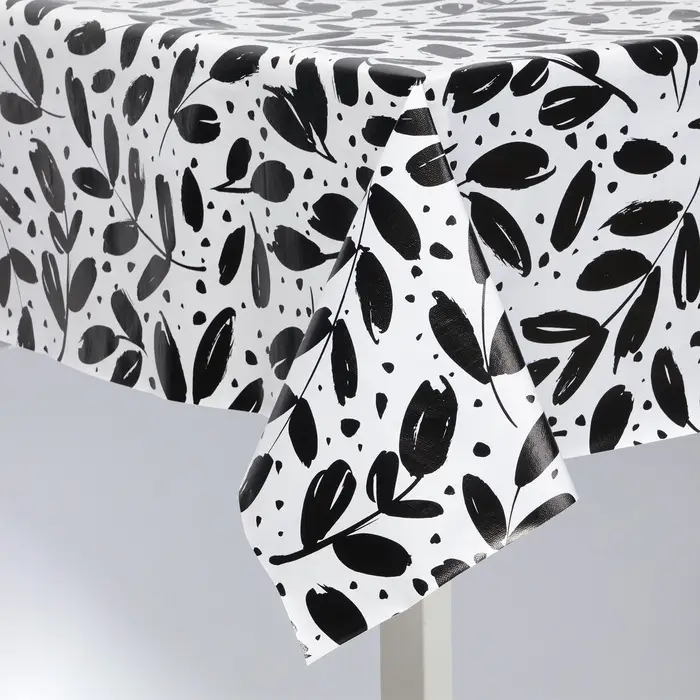 Скатерть на стол Доляна, 137&times;180 см, чёрно-белая
