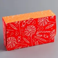 Коробка подарочная складная &laquo;Вкусного Нового года!&raquo;, 25&times;15&times;7 см