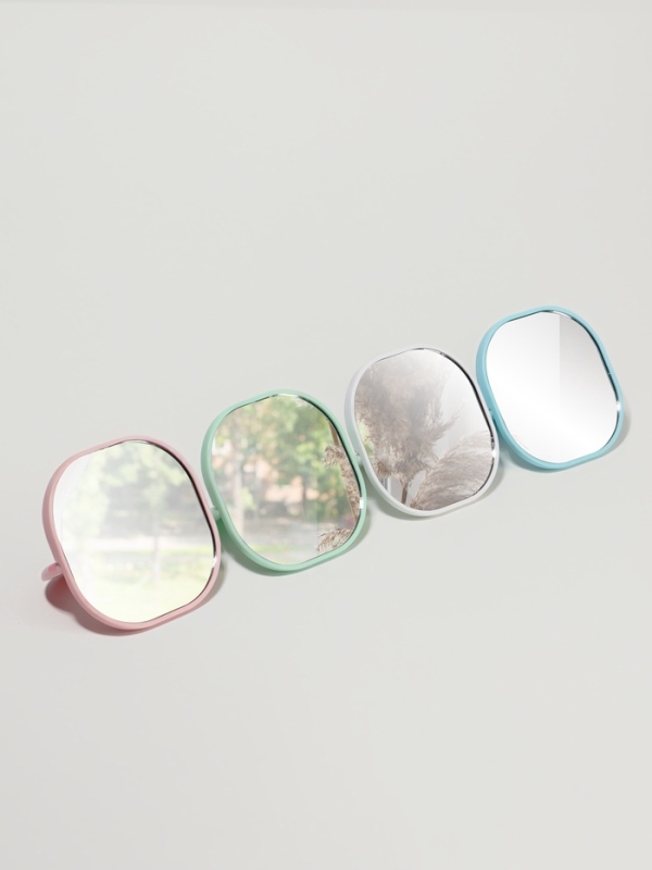 Зеркало карманное «Узор», с подставкой, 8 × 8 см, цвет МИКС