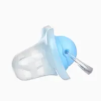 Соска-пустышка ортодонтическая, силикон, от 6 мес., с колпачком, голубая, МИКС