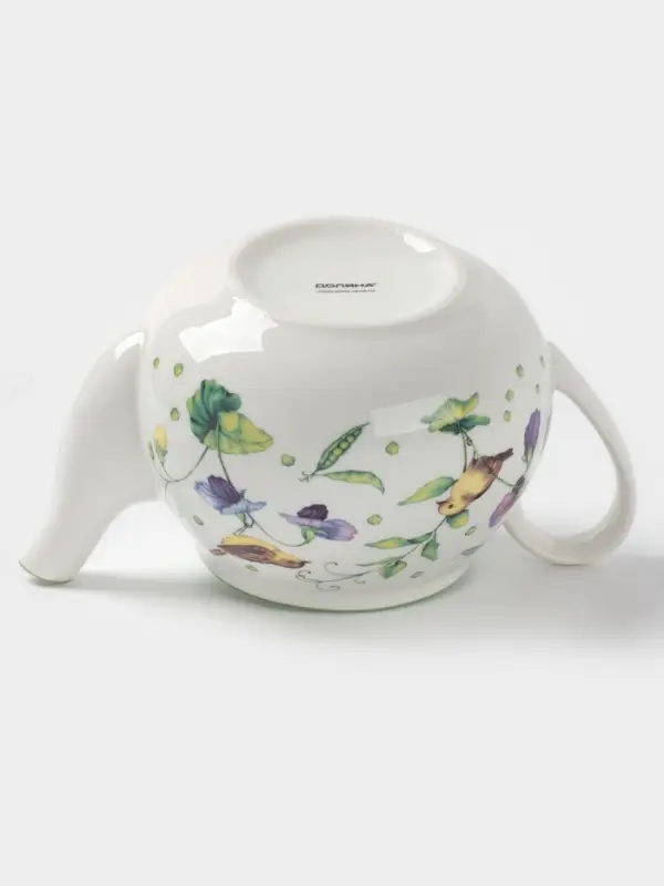 Заварочный чайник Доляна &laquo;Зелёный сад&raquo;, 900 мл, фарфор, белый