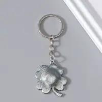 Брелок металл "Зелёный клевер" 4,2х3,7х0,5 см