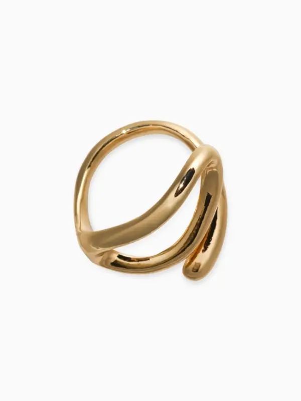 Кольцо медь "Витое", цвет золото, безразмерное