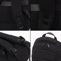 Рюкзак школьный, 2 отделения, 5 карманов, водонепроницаемое дно, 26&times;14&times;39 см, чёрный