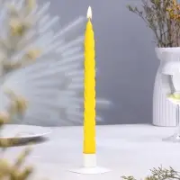 Свеча витая, 2.2&times;25 см, лакированная жёлтая