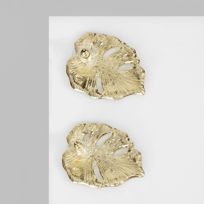 Серьги эмаль «Листья» монстеры, цвет зелёный в золоте Серьги эмаль «Листья» монстеры, цвет зелёный в золоте