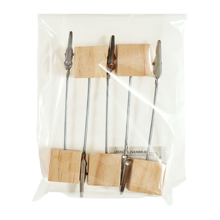 Набор зажимов-держателей для бумаг и визиток из дерева, 5 штук Набор зажимов-держателей для бумаг и визиток из дерева, 5 штук