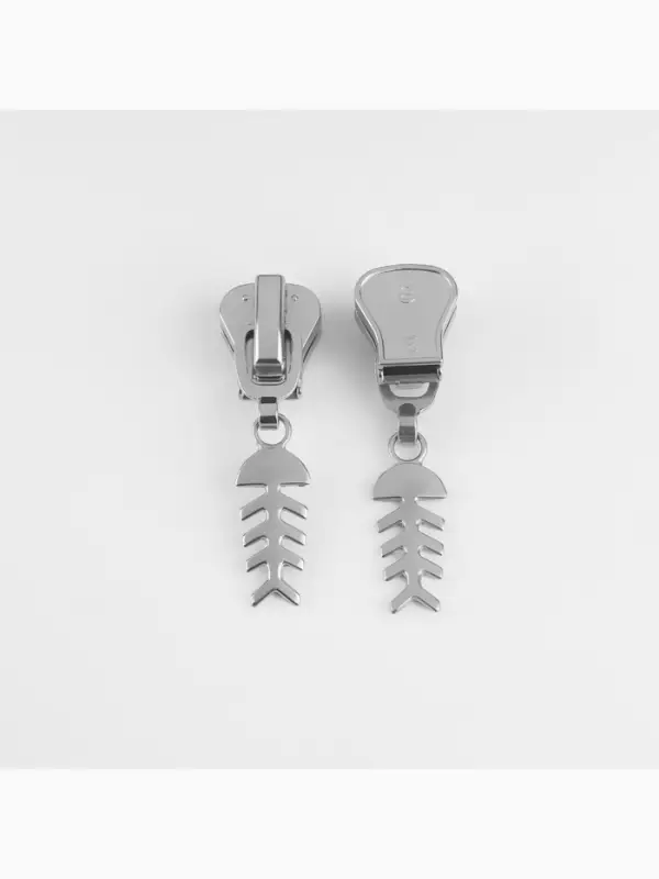 Бегунок для молнии &laquo;Трактор&raquo;, №8, &laquo;Рыба&raquo;, 10 шт., цвет никель