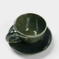 Чашка с блюдцем &laquo;Слоник&raquo;, 13&times;13&times;8 см, керамика, зелёная