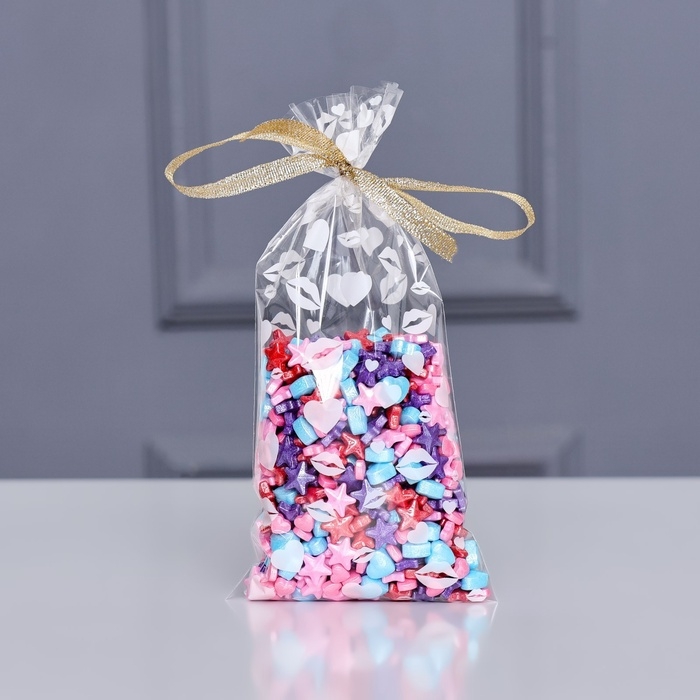 Пакет фасовочный БОПП, Пакет фасовочный БОПП, "Поцелуи" 9*19 см набор 50 шт