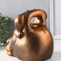 Копилка для денег &laquo;Бык гиря&raquo;, гипс, золото-бронза, 20&times;21&times;19 см
