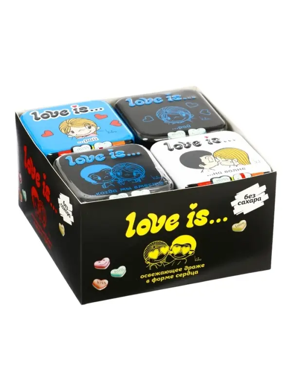 Конфеты освежающие Love is, в форме сердца, со вкусом мяты, 20 г