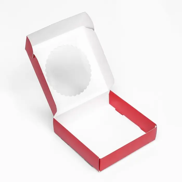 Подарочная коробка сборная с окном «Новогодняя абстракция», 11.5×11.5×3 см