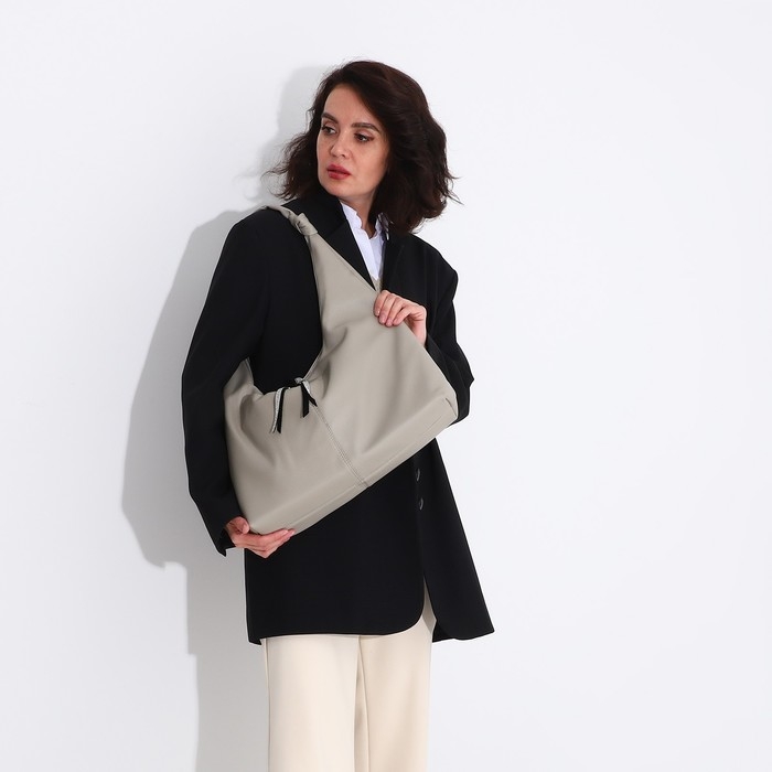 Сумка-хобо на молнии, цвет серый Сумка-хобо на молнии, цвет серый